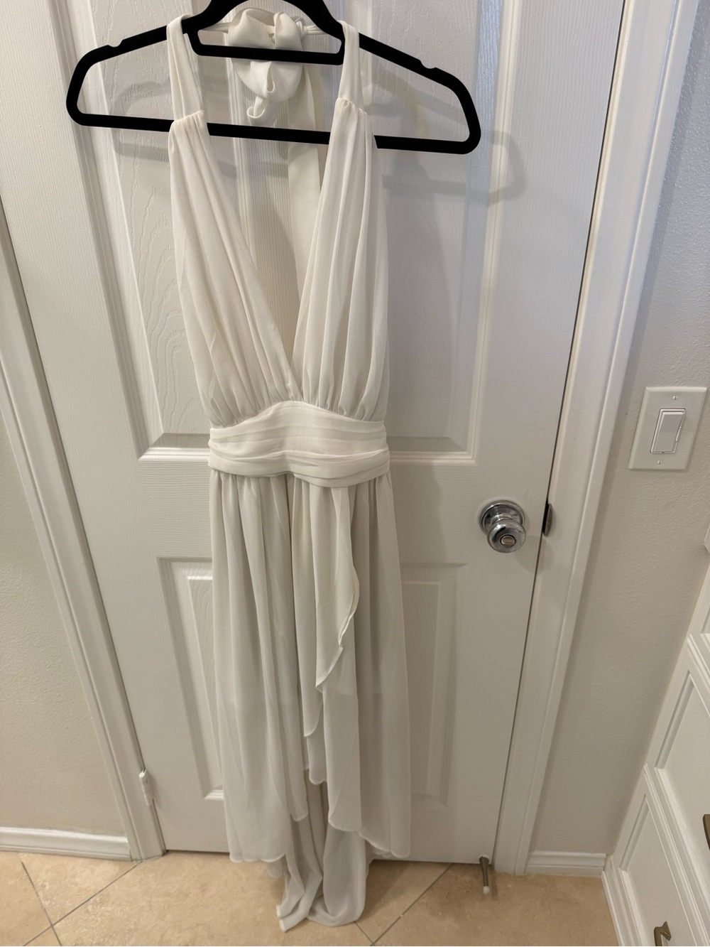 Elegant White Halter Maxi Dress